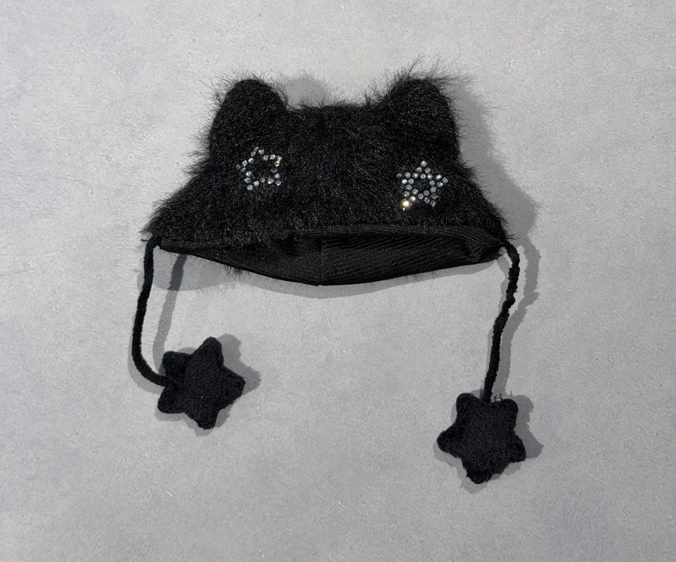 【10cm】星ストーンねこ耳ぬい帽子