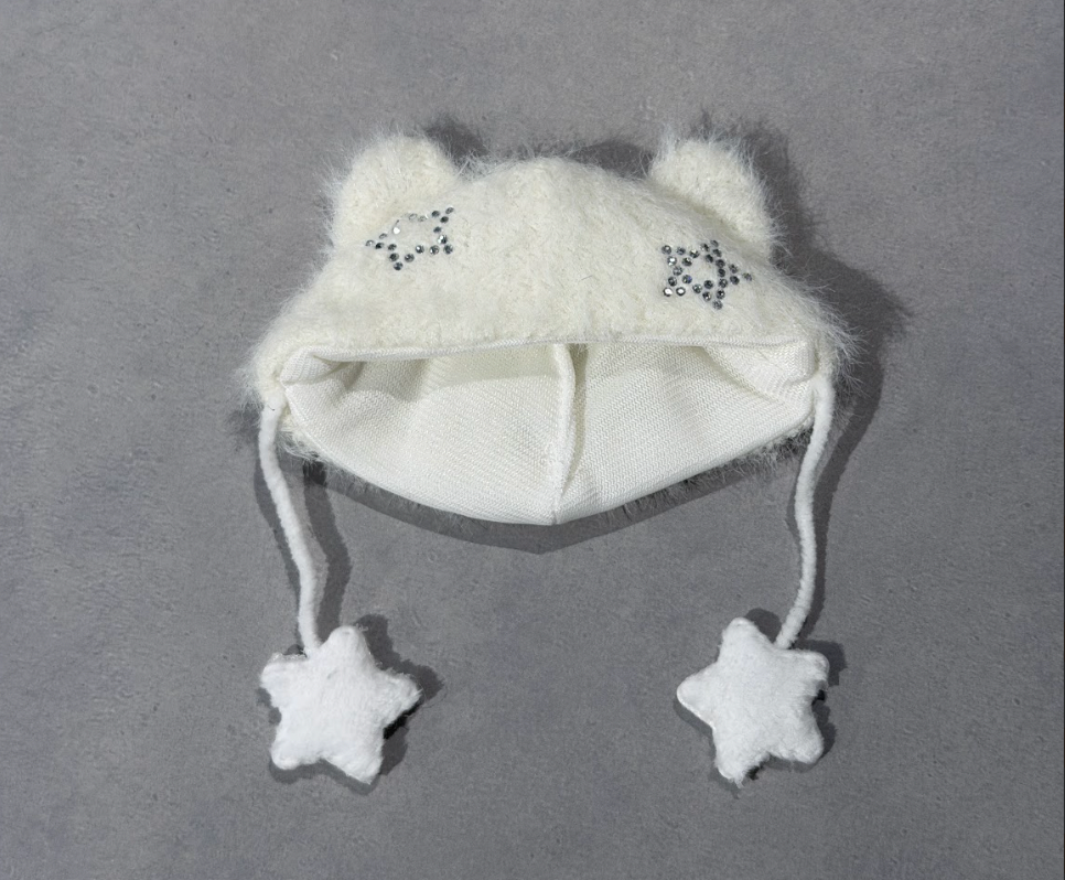 【10cm】星ストーンねこ耳ぬい帽子