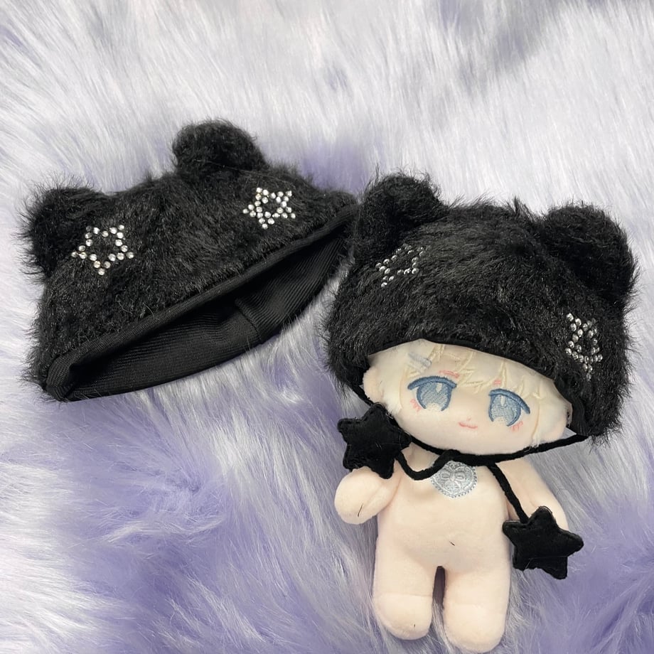 【15cm】星ストーンねこ耳ぬい帽子