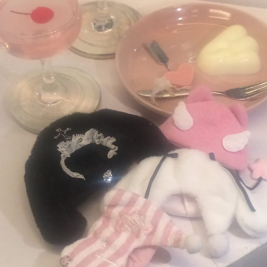 【10㎝】リボンたれ耳ぬい帽子