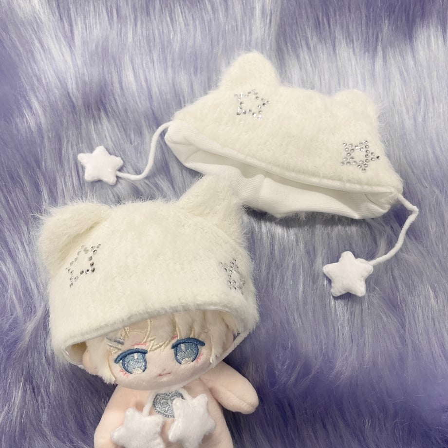 【15cm】星ストーンねこ耳ぬい帽子