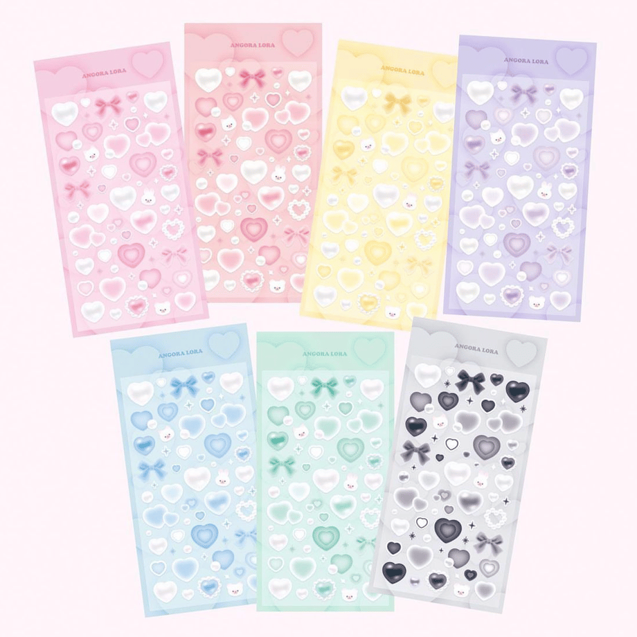 ANGORALORA パールハートシール  【7色展開】
