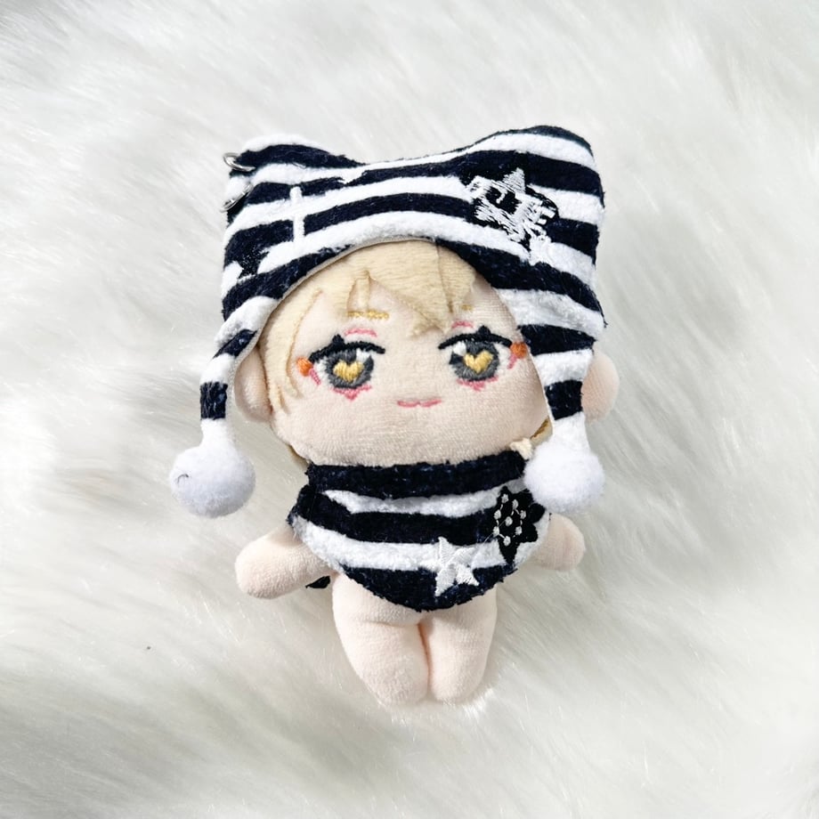 【10㎝】ボーダーねこ耳ぬい帽子　スカーフセット