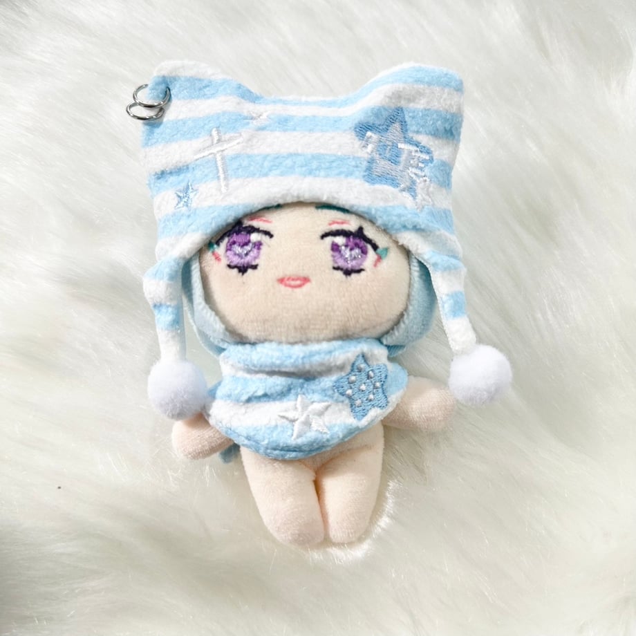 【10㎝】ボーダーねこ耳ぬい帽子　スカーフセット