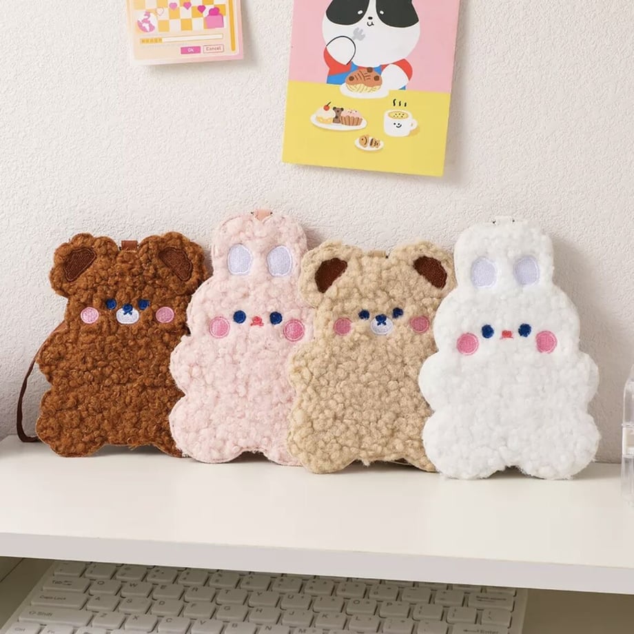 ふわふわくま&うさぎパスケース